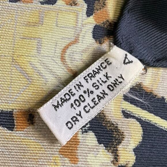 Hermes Vintage Vintage Silk Scarf 'Springs' 100% Silk 90cm Square Black Gold - Picture 10 of 16